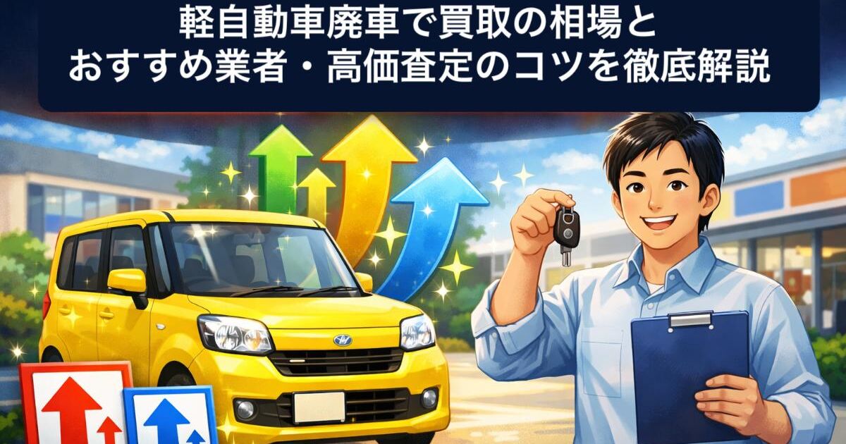 軽自動車廃車で買取の相場とおすすめ業者・高価査定のコツを徹底解説 